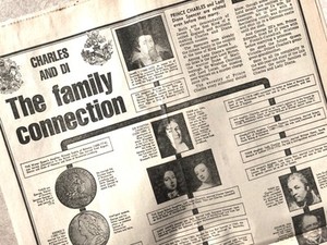 Alte Zeitung Ephemera 12 Seiten Tagesspiegel Spencer-Windsor Stammbaum