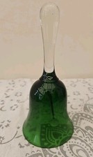 Vintage Flasche smaragdgr&uuml;ne Glasglocke mit klarem Griff und Glaskugel 6 Zoll