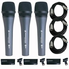 Sennheiser e 835 Dynamic Vocal Microphone 3-Pack with Cables e835 FREE SHIPPING