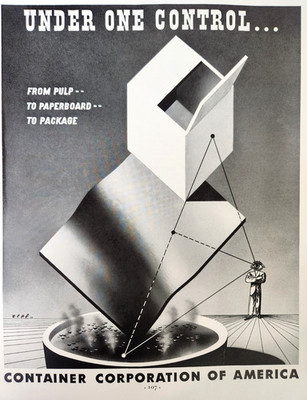 Toni Zepf Under One Control Container Corporation Vtg 1938 Magazine Print Art