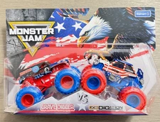 SPIN MASTER MONSTER JAM STARS AND STRIPES GRAVE DIGGER VS DIGATRON 🔥FREE SHIP🔥