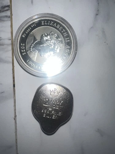 Australia 2021 1 oz Silver Round & 2 oz Irregular Bar .9999 Fine Silver Lot