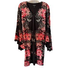 Roz Ali Floral Dress Bell Sleeve V Neck A Line Dress Women’s Sz 2 Bohemian