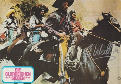 Eli Wallach ''Die Glorreichen Sieben'' Lobby Card 30x20 ( Original Autogramm )