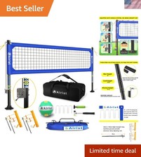 Heavy Duty Volleyball Net Outdoor with Steel Anti-Sag System, Adjustable Alum...