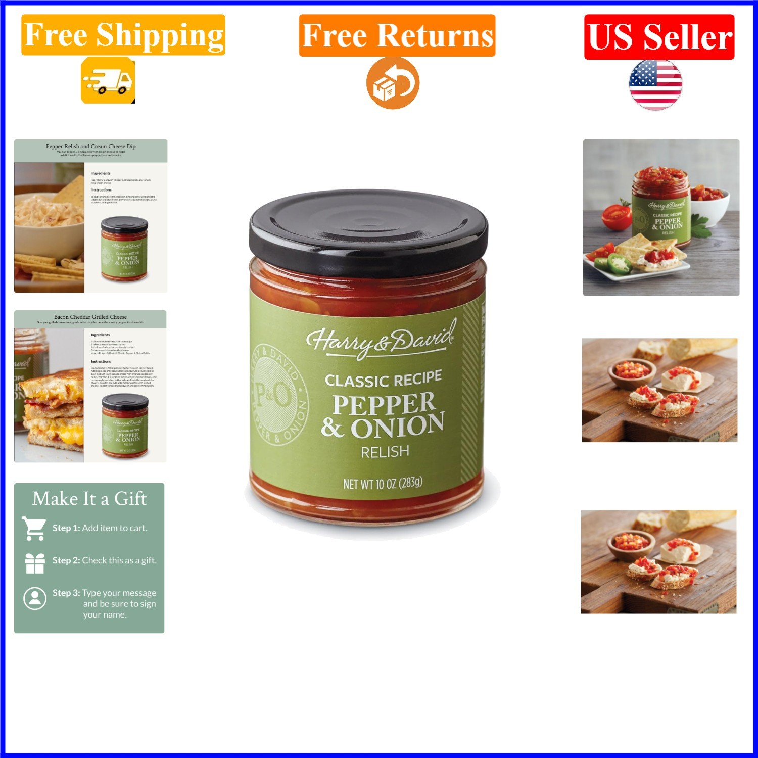 10 Oz Classic Pepper & Onion Relish - Hot Dog & Burger Topping