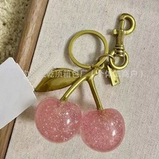 Pink Cherry Keychain Keyring Bag Charms Pendants