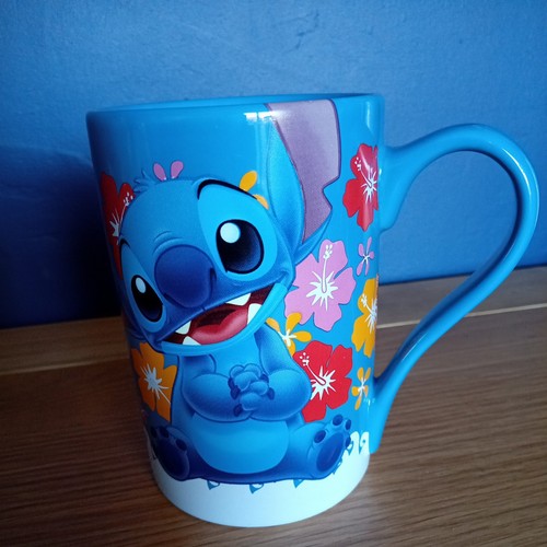 Lilo & Stitch Large Mug Disney Store Exclusive Blue Floral Ceramic Cup Mug - Picture 1 of 5