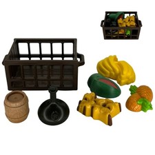 Playmobil lot cage marron boîte bouteille fruits crèche pirate médiévale