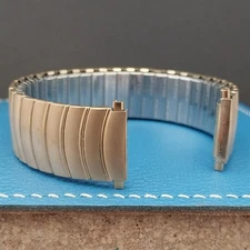 1980s Speidel USA Wide EuroFlex 22mm Gold-Tone Expansion nos Vintage Watch Band