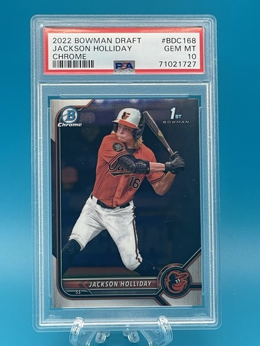 2022 Bowman Draft Chrome 1st Jackson Holliday #BDC-168 PSA 10 Baltimore Orioles