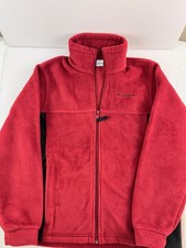 Columbia Youth Full Zip Fleece Jacket Red/Rust and Black Size 14-16