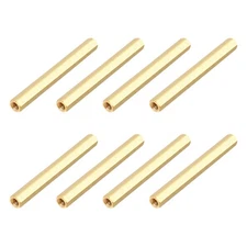 M4x60mm Brass Hex Coupling Nuts(Gold Tone, Pack of 8)