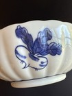 JAPANESE Porcelain Serving Bowl, Blue and White, Eggplant, Snap Peas & Peppers — photo 4