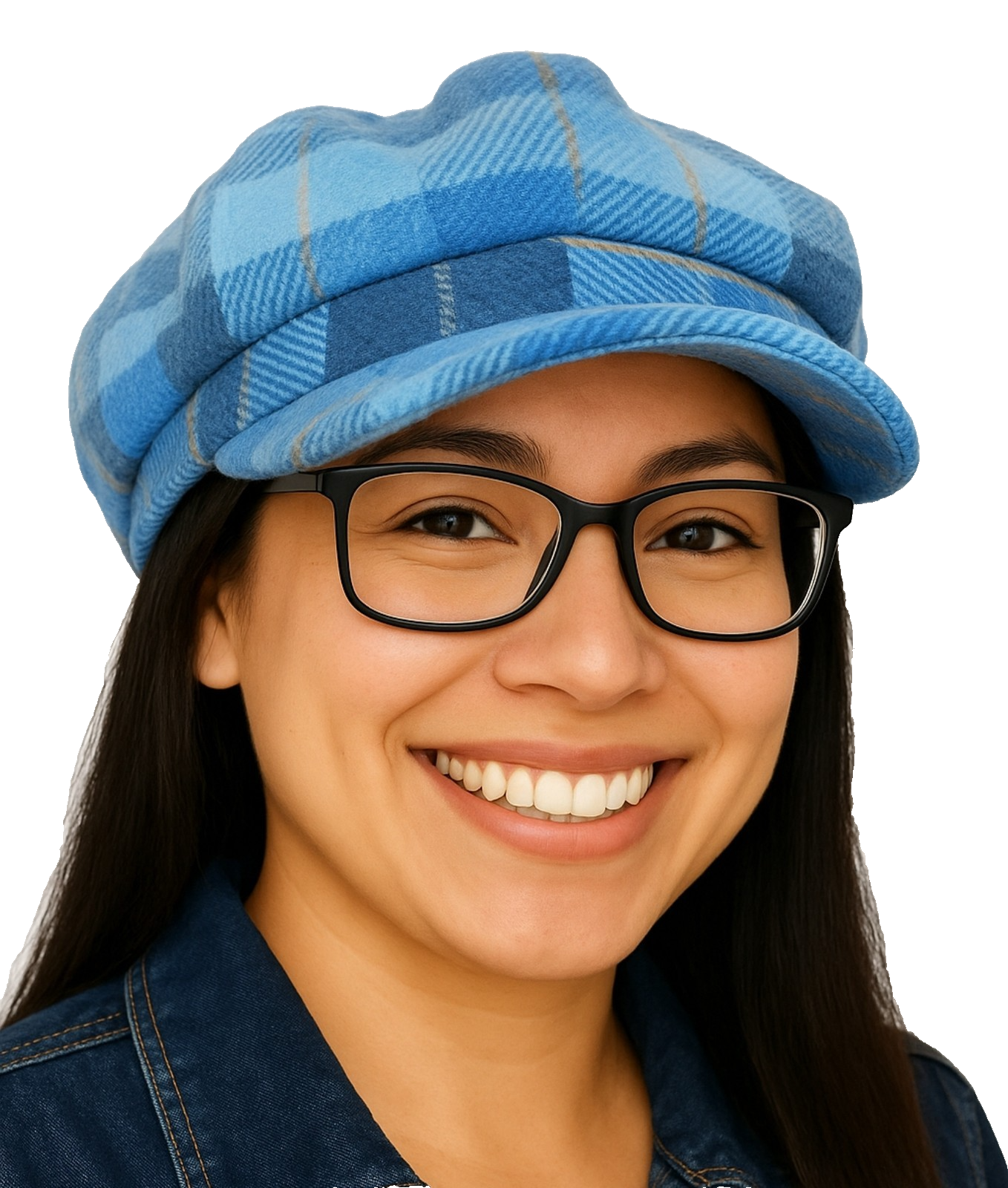 Tweed Baker Boy Hat Blue Tweed Newsboy Cap by CRAGGI Hats