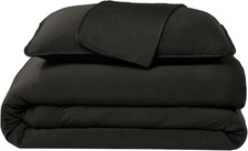 Lightweight King Cooling Duvet Cover Set with 2 King Pillow Shams - Black