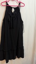 Blue Rain Women’s Size S Cotton Black Sleeveless Mini Dress Tie Neck Closure