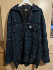 Swanndri VTG 100% Wool Half Zip Bush Shirt / Smock Size XL – Tartan Check READ