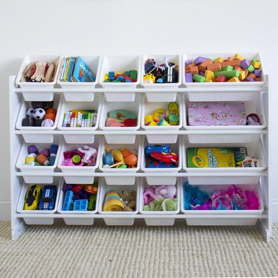 Humble Crew Extra Large Kids Toy Storage Organizer with 20 Plastic Storage Bins