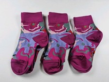 Bombas Lightweight Quarter Socks Lot Of 3 Pairs Floral Size Youth/Adult Small