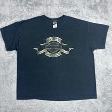 Harley Davidson T-Shirt Mens 2XL Black Graphic Logo Hanes Beefy-T Made in USA