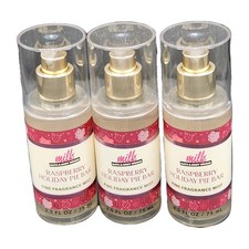 Bath And Body Works 3 Milk Raspberry Holiday Pie Bar 2.5 oz Fine Fragrance Mists