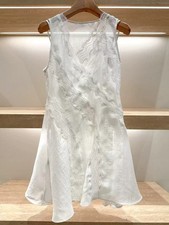 Sandro Lace Insert V Neck Sleeveless Midi Dress Tweed