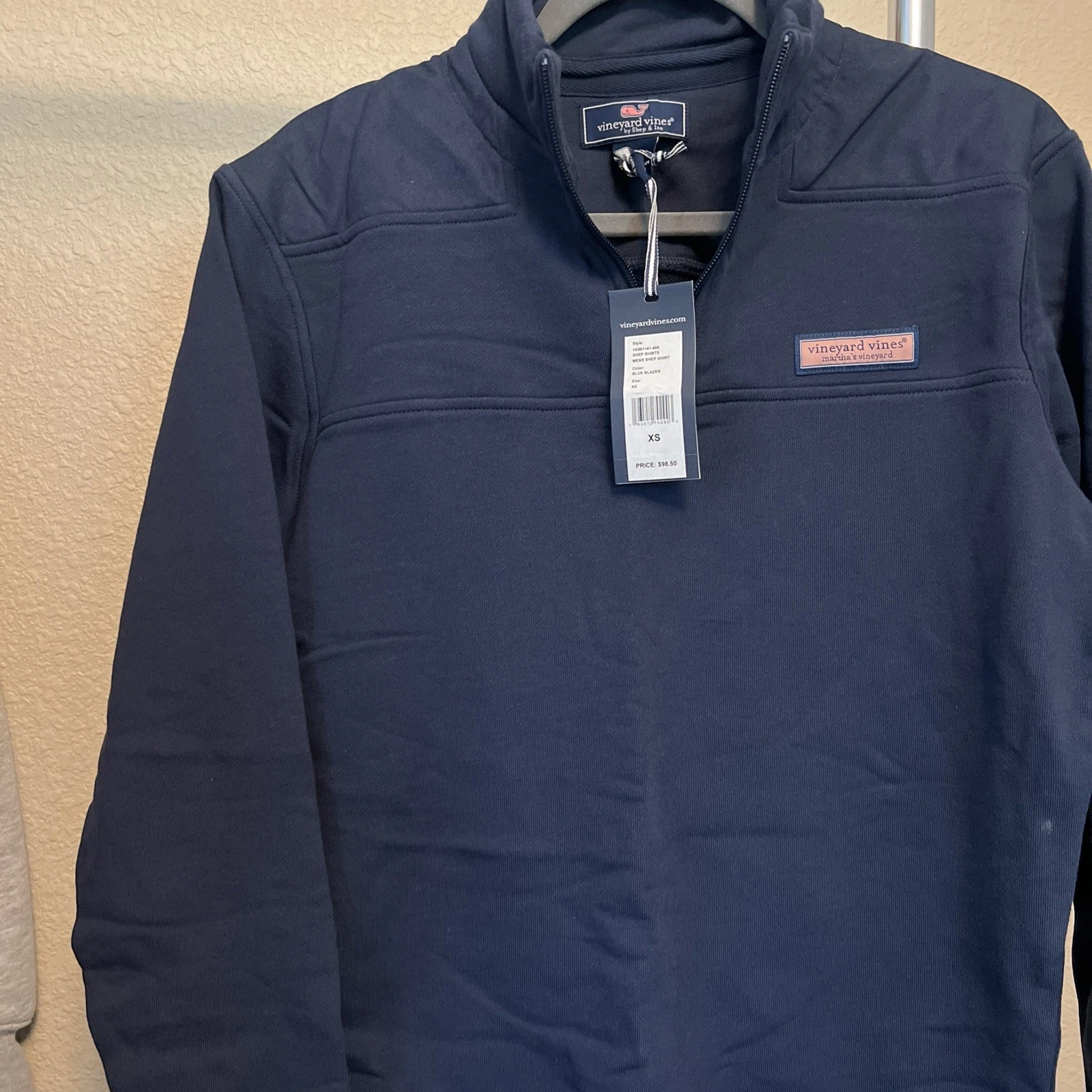 NEW w Tag Vineyard Vines The Shep Shirt, Men's Sz XS Navy, Quarter Zip