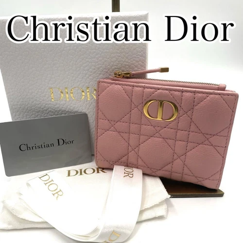 Portefeuille Christian Dior Caro Dahlia Compact avec boite rose du Japon RA