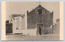 Taos Pueblo Church Postcard UNP NM Laura Gilpin Photographer c1930s