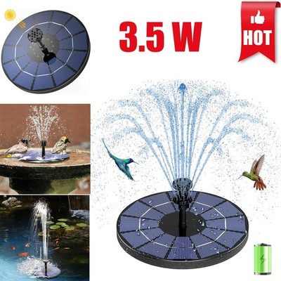 3.5W Solar Powered Water Fountain For Bird Bath – Floating Pump With 6 Nozzles, Adjustable Spray Height Up To 23", Outdoor Garden Water Feature
