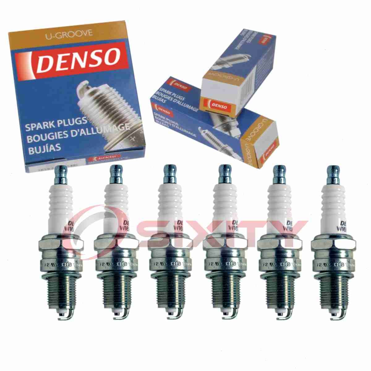 6 pc Denso Standard U-Groove Spark Plugs for 1988 Mitsubishi Galant 3.0L V6 fz