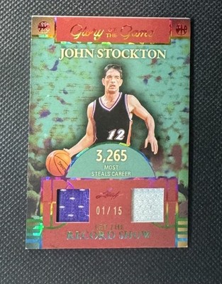 2025 Leaf Glory of the Game JOHN STOCKTON Game Used Dual Jersey 1/15 (eBay 1/1)