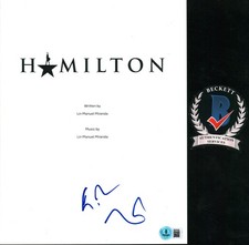 LIN MANUEL MIRANDA SIGNED HAMILTON FULL BROADWAY SCRIPT BECKETT COA BAS 