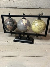 4'' Earth Globe for Desk Elegant Office Decor World Globe Sturdy Metal Stand