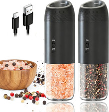 Gravity Electric Salt and Pepper Grinder Set Automatic Shakers Upgraded Pepper M