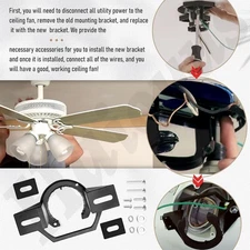 Ceiling Fan Mounting Bracket Kits With Installation Accessories Compatible Wi...
