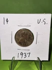 1937 Lincoln Cent Wheat Penny-Good to Very Good Circulated condition