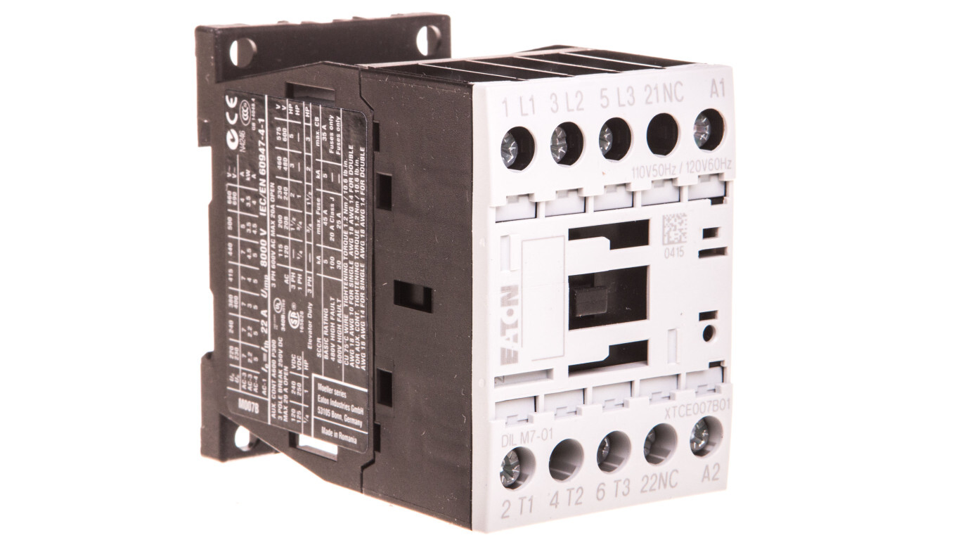 Power Contactor 7A 3P 110V AC 0Z 1R DILM7-01 (110V50HZ, 120V60HZ) 276582 /T2UK