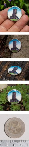 SMALL VINTAGE HAND MADE ENAMEL BADGE # FELDBERG BLACK FOREST GERMANY - Picture 2 of 2