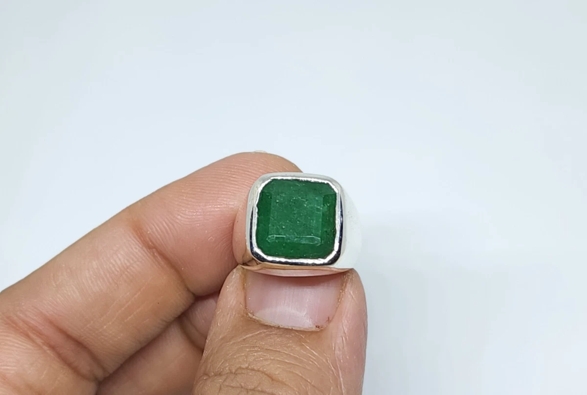 Men's Emerald Ring, Emerald Signet Ring, 925 Silver Men's Wedding Ring, Men  Surprised Ring, Fathers Day Gift ,statement Ring for Men's - Etsy