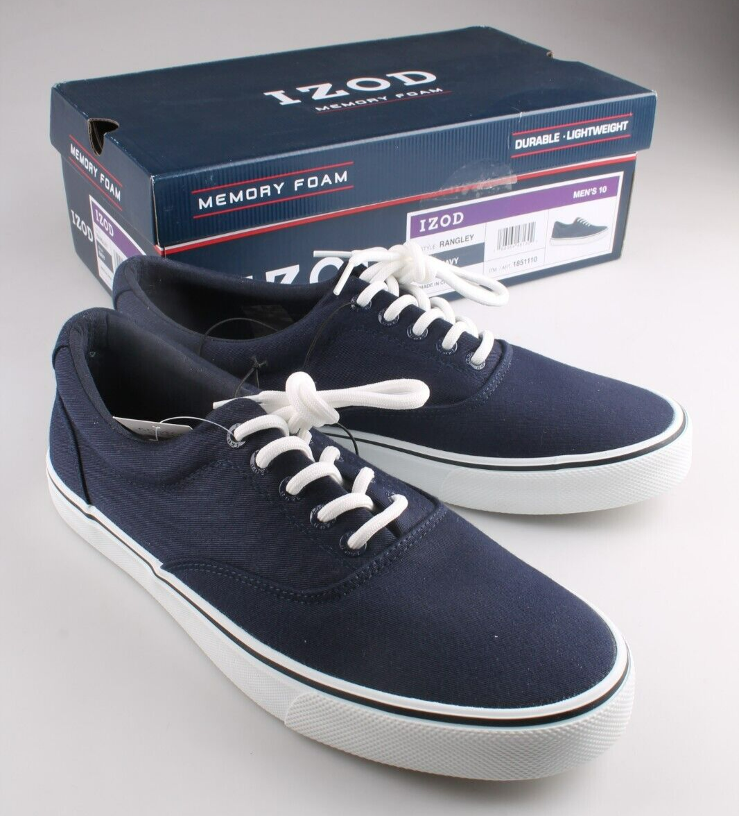Izod Men's Canvas RANGLEY Lace Up Shoes in NAVY NIB