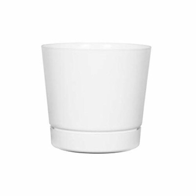 Novelty Manufacturing (#10082) Full Depth Round Cylinder Pot, White, 8 inches