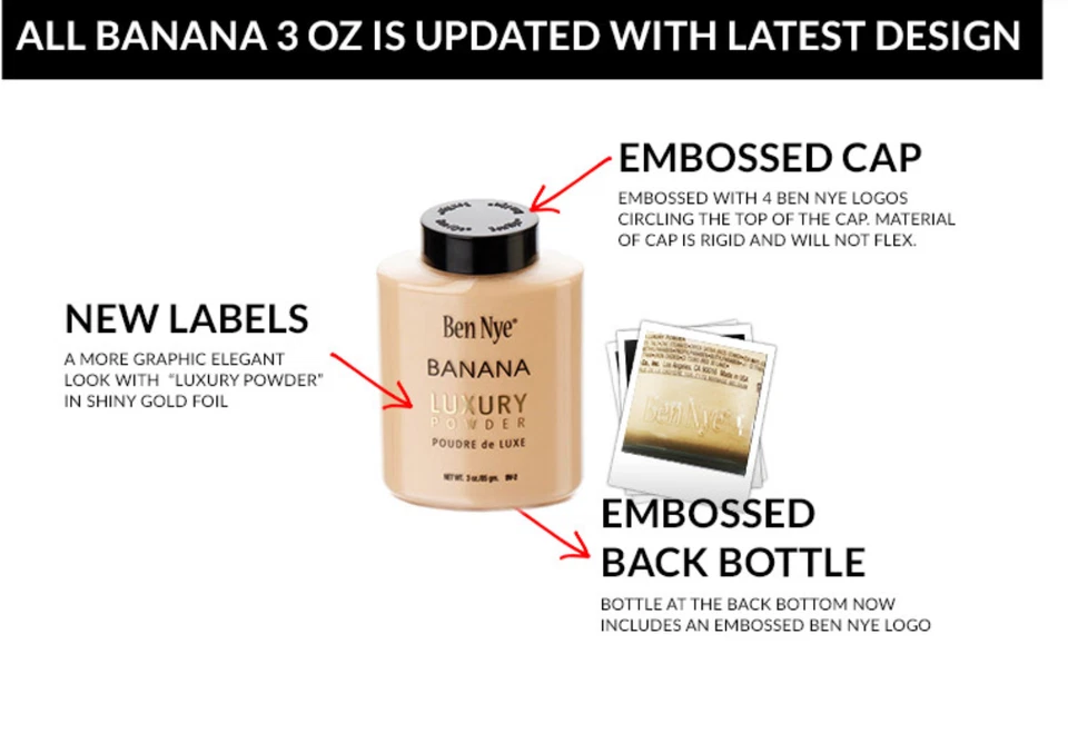 Ben Nye Banana Luxury Powder  2.4oz %100 Authentic. New TALC FREE formula - Image 4 of 4