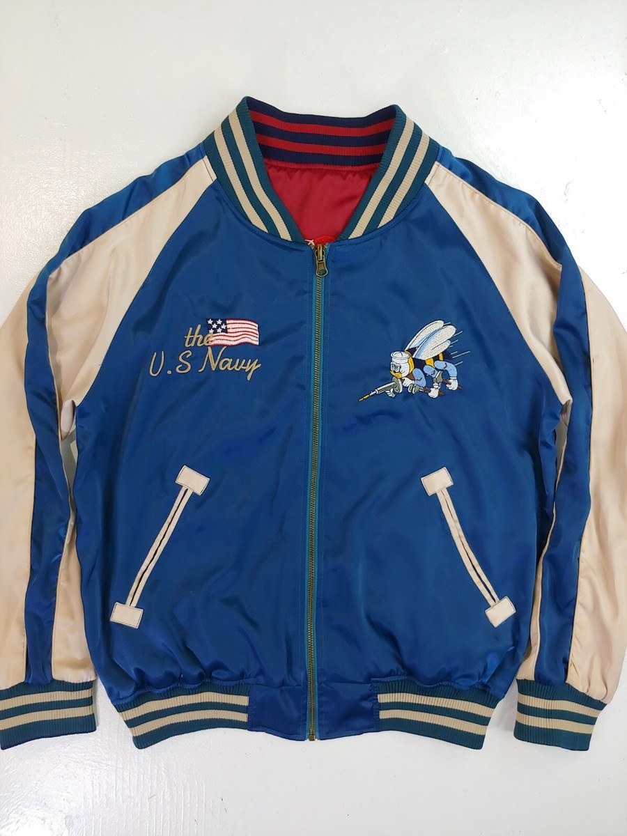 US Navy Reversible Jacket Sukajan medium rare Seabees US Navy Reversible Jacket Sukajan medium rare Seabees