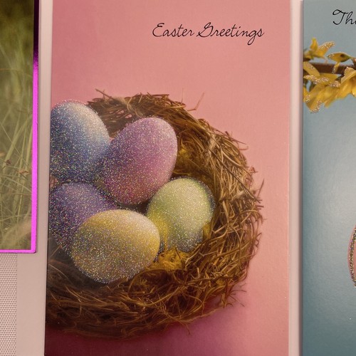 6 NEW RECYCLED PAPER GREETINGS FUNNY LOT EASTER CARDS BY PAPYRUS,AG & STICKERS - Picture 10 of 10