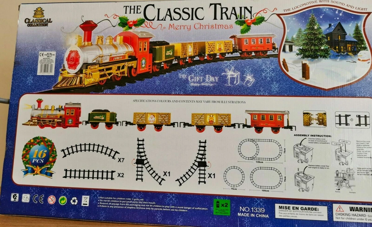 Train de noel classique avec son et lumière