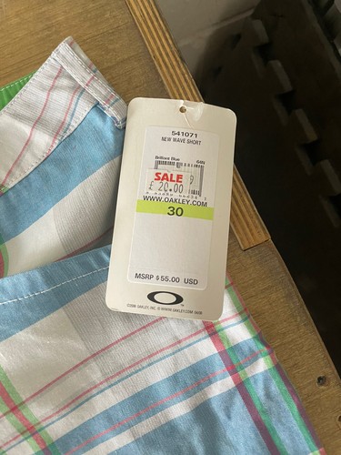 Oakley Womens New Wave Short Brilliant Blue Size 30 new - Picture 2 of 3