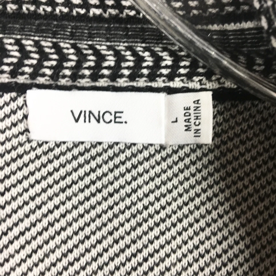 Cárdigan Vince Mujer Grande Multi Rayas Negro Marfil Algodón Tejido Suéter Revolve Foto 3 de 4