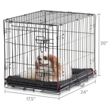 Single-Door Folding Dog Crate Kennel Pet Cage W/Removable Tray Pan X-Small 18"